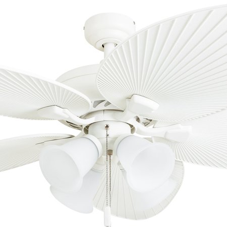 Honeywell Ceiling Fans Palm Lake, 52 in. Indoor/Outdoor Ceiling Fan with Light, White 50509-40